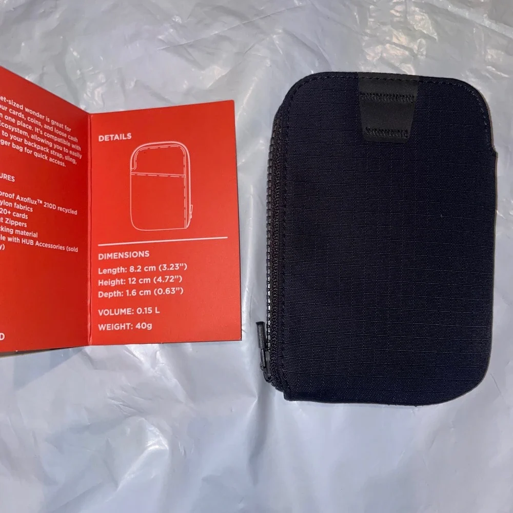 Alpaka Zip Card Pouch Black Axoflux Recycled Ripstop RFID Wallet EDC
